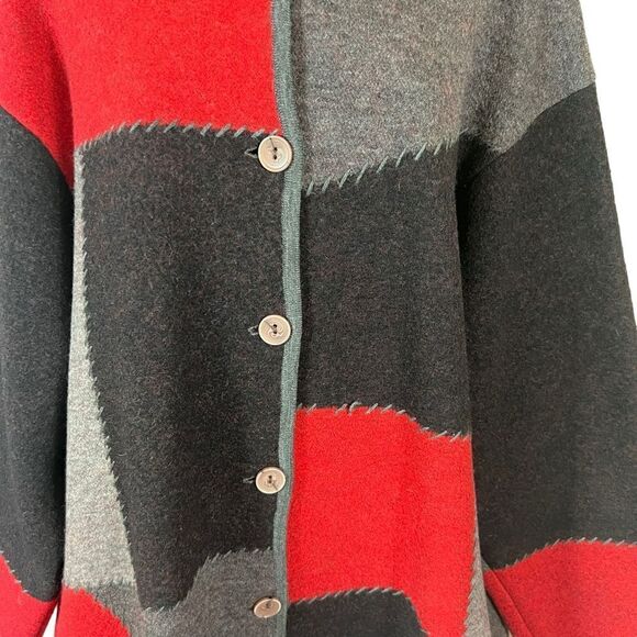 Elisabeth Liz Claiborne Wool Patchwork Coat - Picture 4 of 12